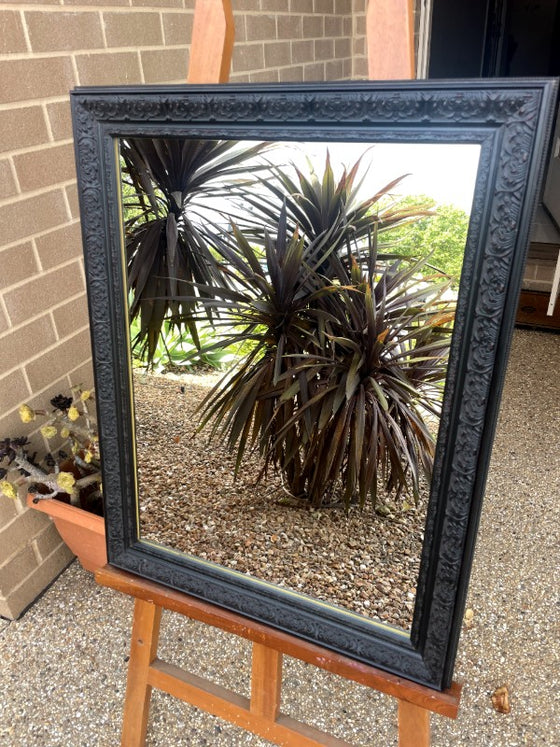 Antique Style Ornate Black Mirror