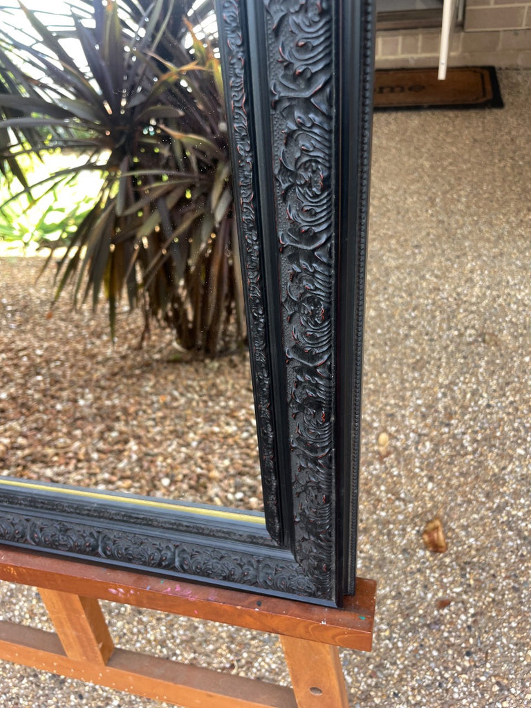 Antique Style Ornate Black Mirror