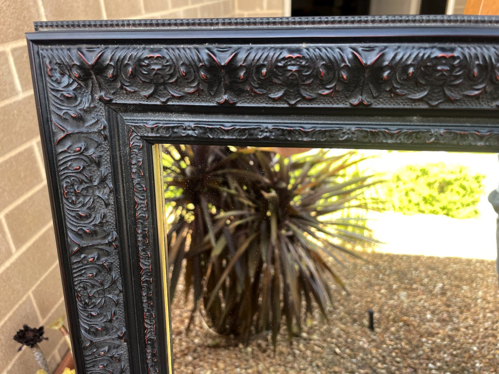 Antique Style Ornate Black Mirror