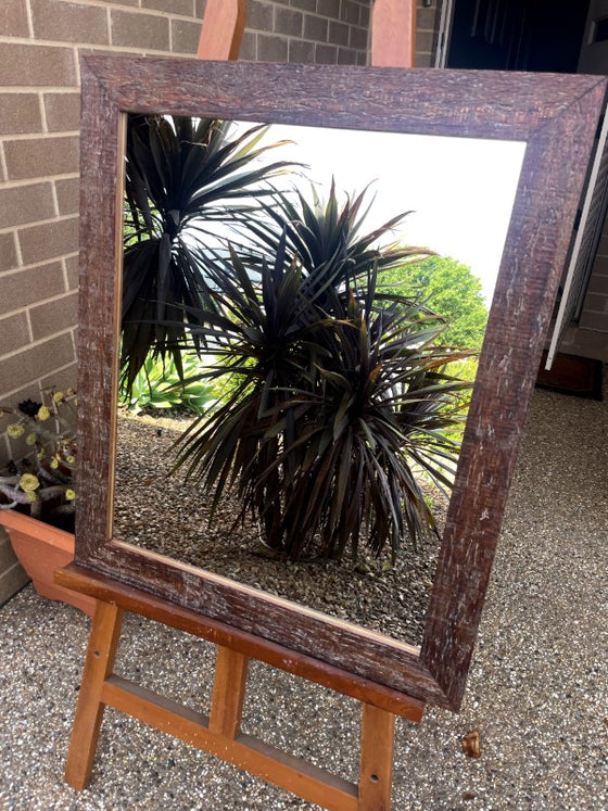 Rustic Aged Walnut Mirror