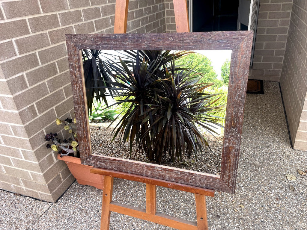 Rustic Aged Walnut Mirror