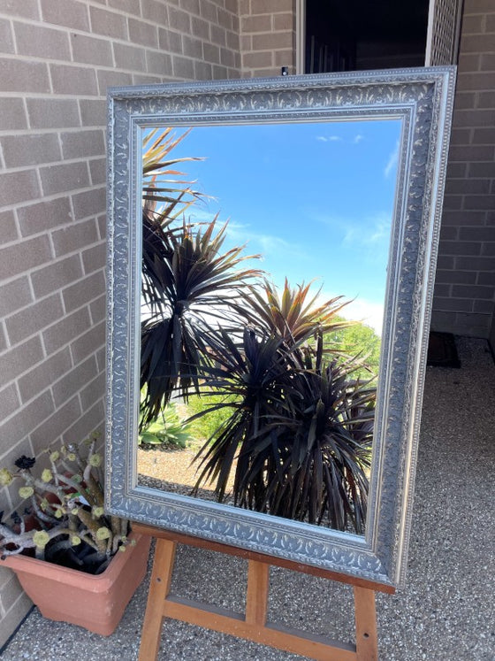 Silver Ornate Timber Framed Mirror