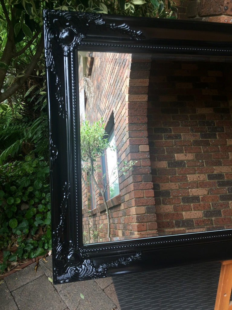 Ornate French Look Gloss Black Mirror