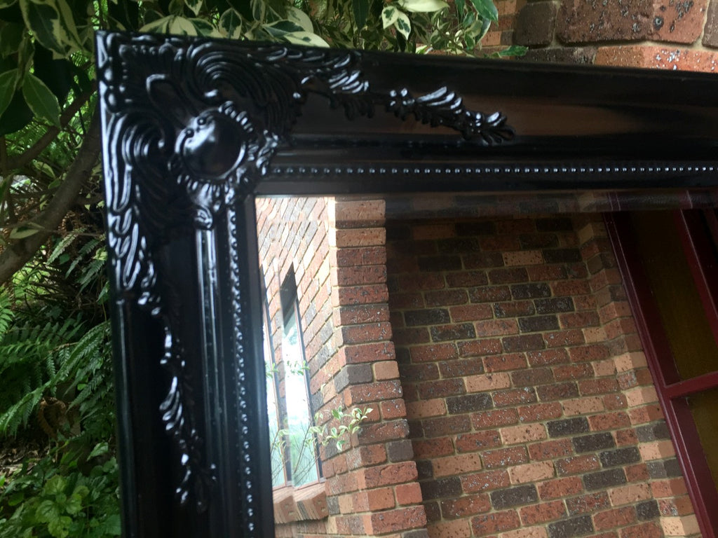 Ornate French Look Gloss Black Mirror