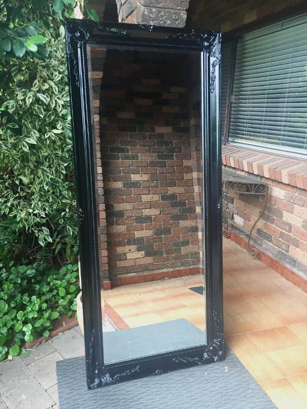 Ornate French Look Gloss Black Mirror