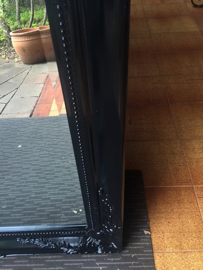 Ornate French Look Gloss Black Mirror