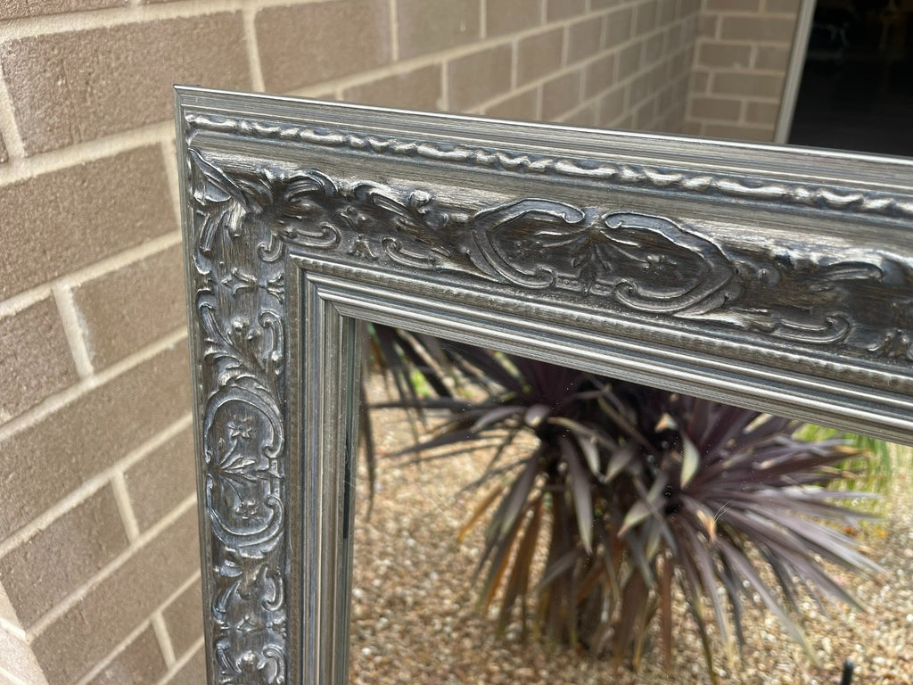 Aged Silver Ornate Timber Frame