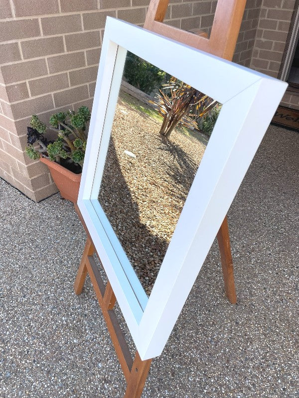 Matt White Chunky Wooden Framed Mirror