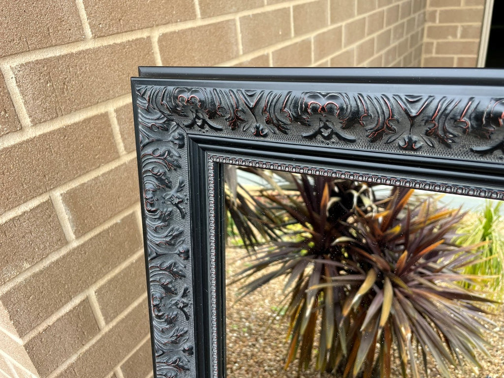 Antique Look Aged Black Ornate Timber Frame