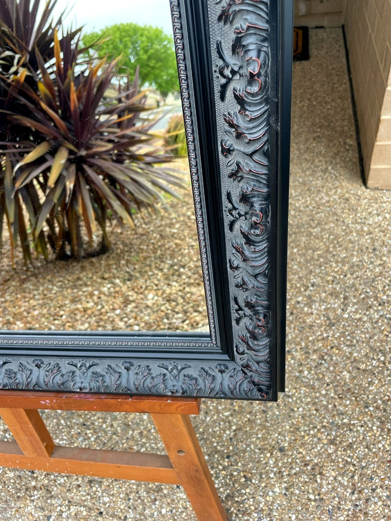 Antique Look Aged Black Ornate Timber Frame