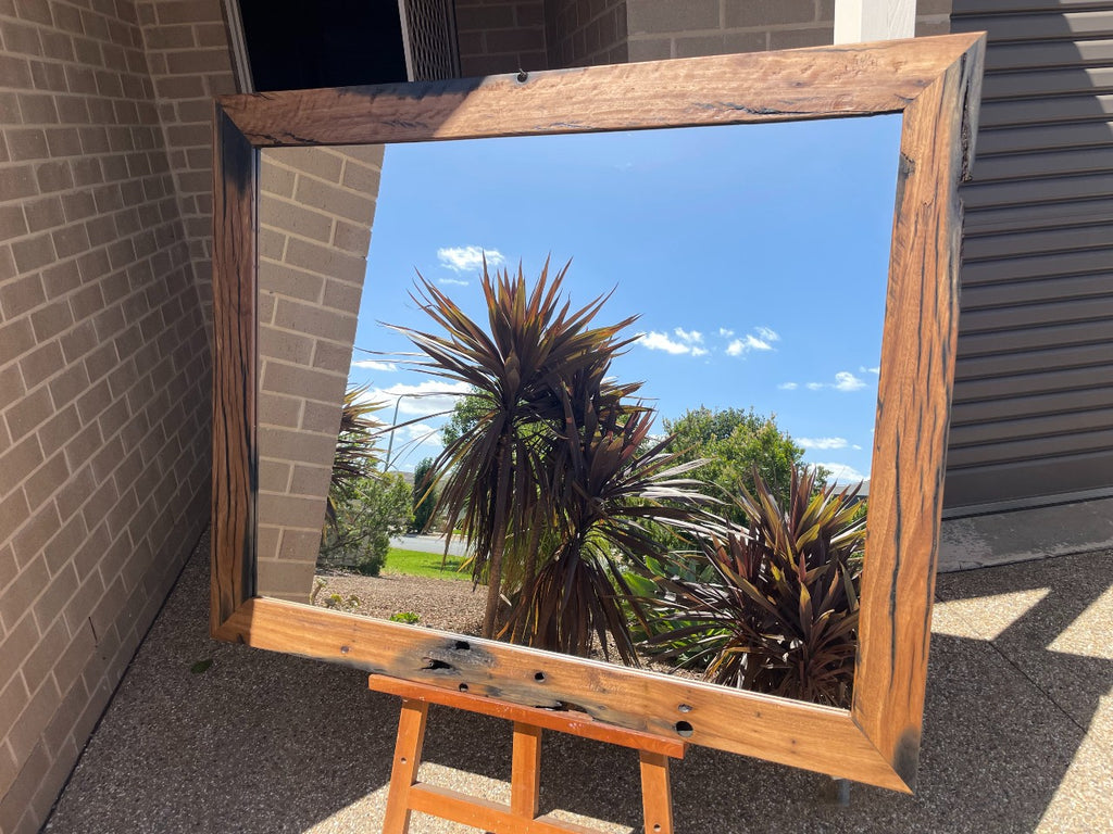 Railway Sleeper Rustic Australian Hardwood Mirror